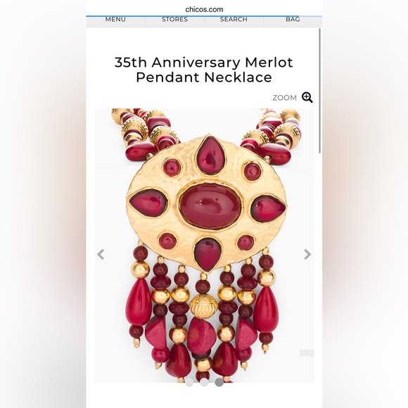 CHICO’S 35th Anniversary Merlot Genuine Jade Stone Pendant Necklace NWT $119 - Picture 7 of 7
